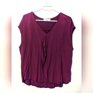 Ricki's Ruffle Front Fuchsia Blouse